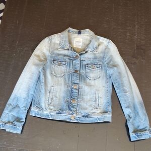 J-CREW DESTROYED BLUE FADE JACKET SMALL